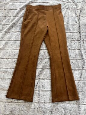 Matty M Brown Faux Suede Bootcut Pants